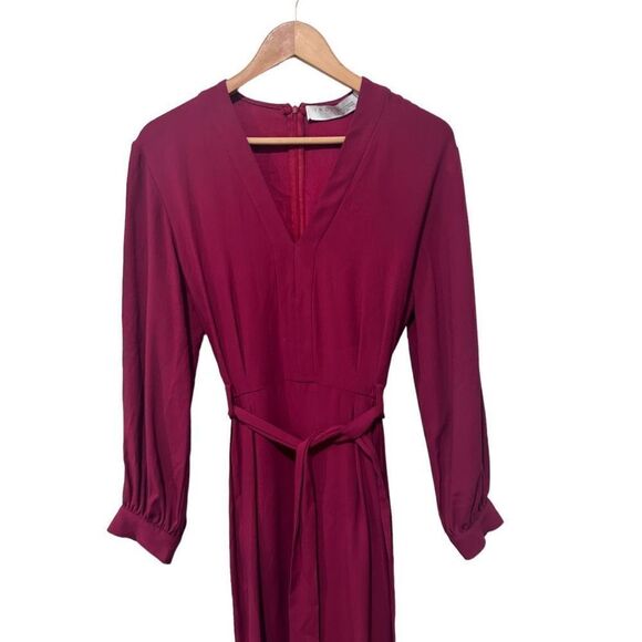 IRO Long Sleeve V-neck Overall Deep Red Jumpsuit size EU 34 Small Contemporary - Picture 3 of 14